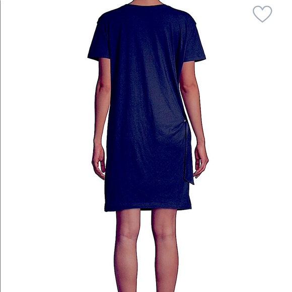 Vince. Side-Tie Cotton Dress Navy Blue Size S - Picture 4 of 8
